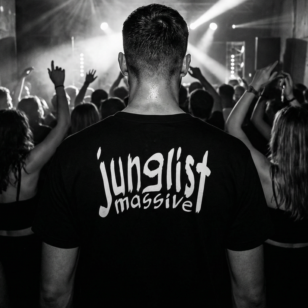 'junglist massive' music t-shirt