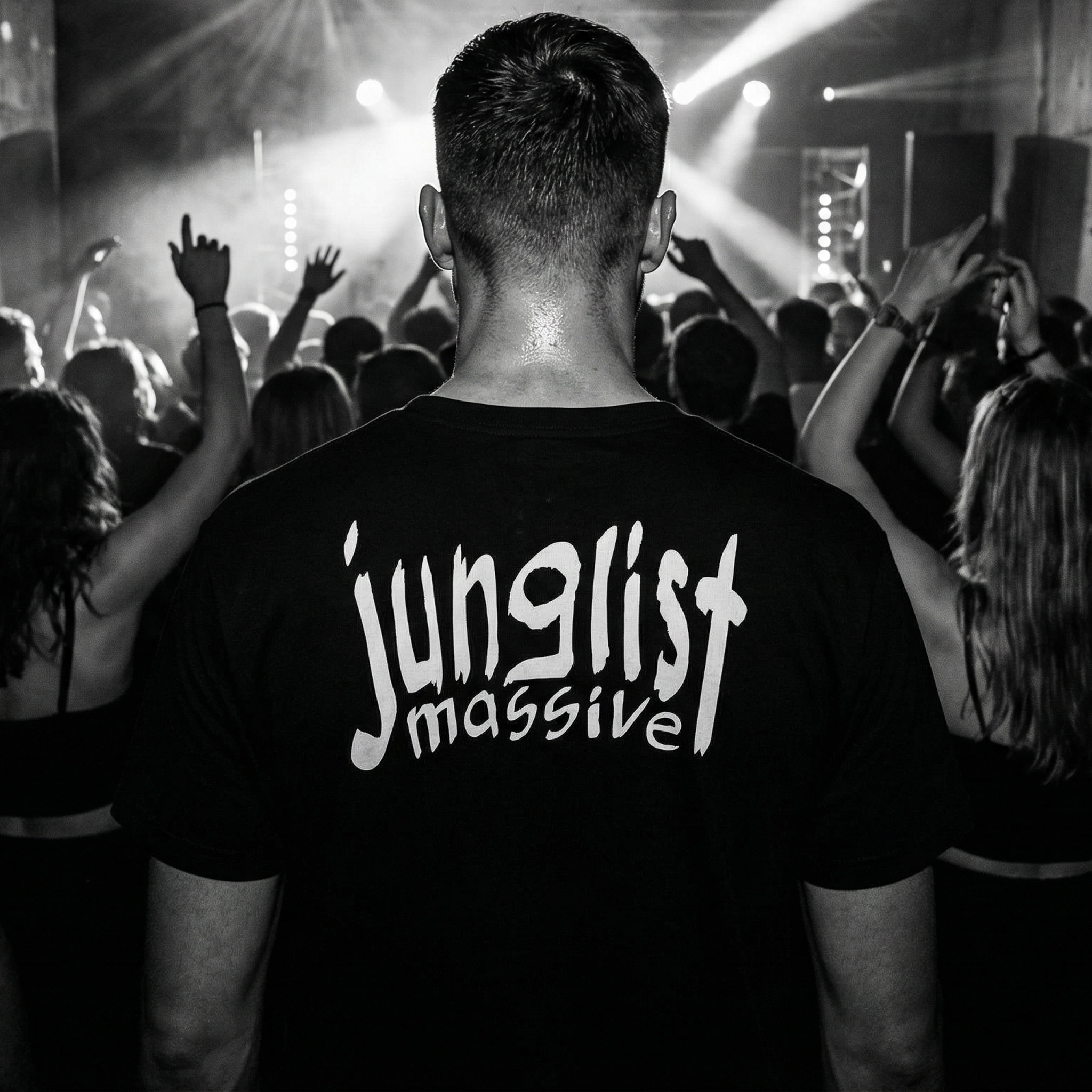 'junglist massive' music t-shirt