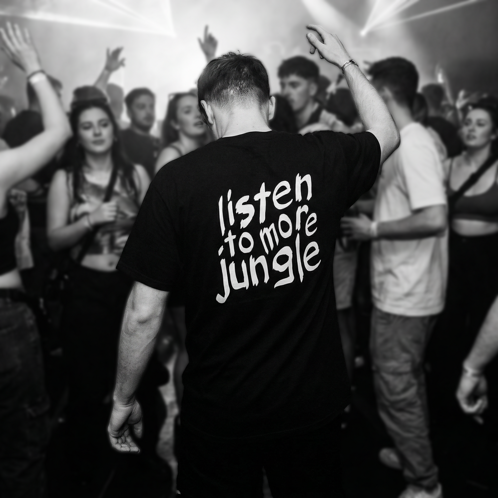 'listen to more jungle' music t-shirt
